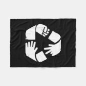 Schere Stein Papier Recycling-Symbol lustige Hand Fleecedecke (Vorderseite (Horizontal))