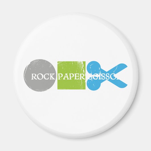 Schere Stein Papier Spiel Magnet (Vorne)