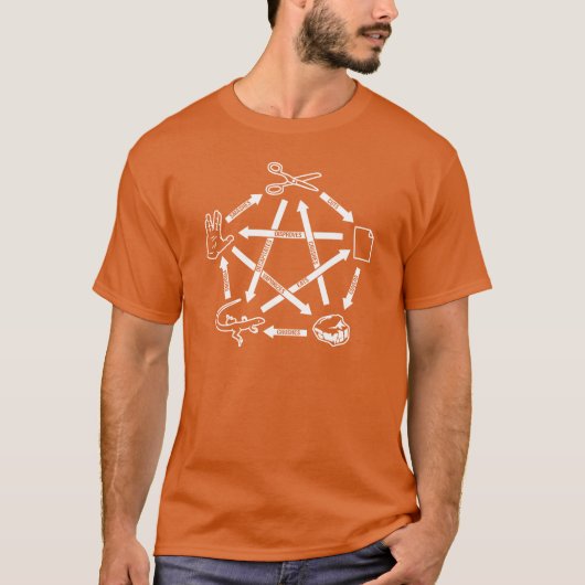 Schere Stein Papier Spock lustig T-Shirt (Vorderseite)