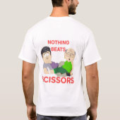 Schere, Stein, Papier T-Shirt (Rückseite)