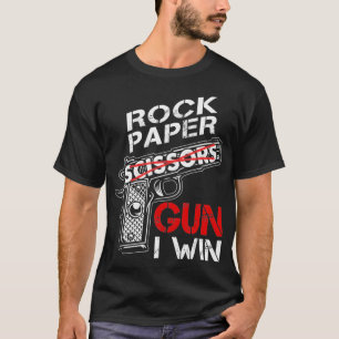 Schere Stein Pistole Ich Gewinne Lustiger Spielwit T-Shirt