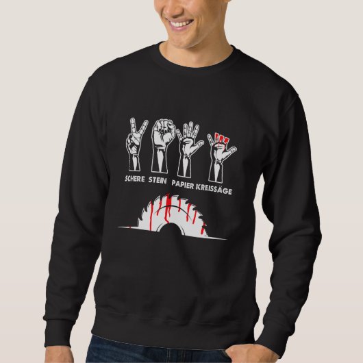Schere Stone Paper Circular Säge Carpenters Sweatshirt (Vorderseite)