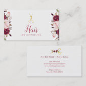 Schere und Blumendekor Visitenkarte (Vorne/Hinten)