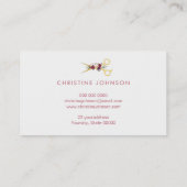 Schere und Blumendekor Visitenkarte (Rückseite)