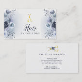 Schere und Blumendekor Visitenkarte (Vorne/Hinten)