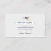 Schere und Blumendekor Visitenkarte (Rückseite)