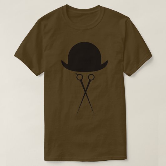 Schere und Bowlerhut T-Shirt (Design vorne)