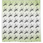 Schere und Comb Green Duschvorhang (Vorderseite)