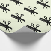 Schere und Comb Green Geschenkpapier (Ecke)