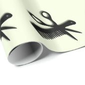 Schere und Comb Green Geschenkpapier (Rolleneckpunkt)