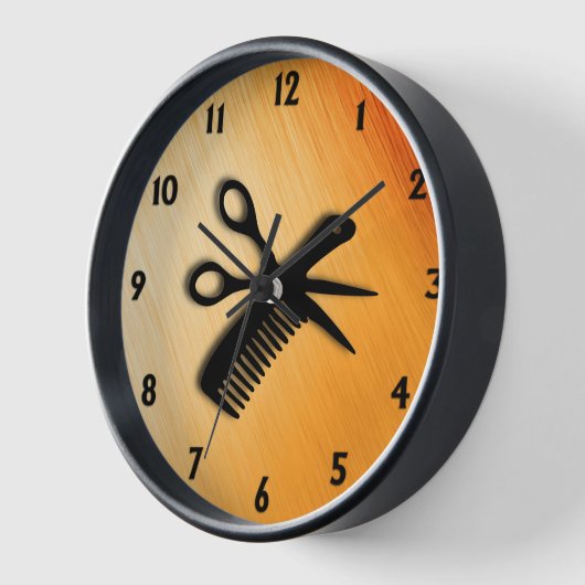 Schere und Comb Orange Rust Uhr (Winkel)