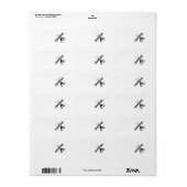 Schere und Kamm Adressaufkleber (Vorne)