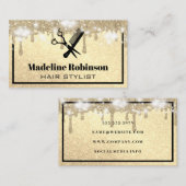 Schere und Kamm | Glitzer und Sparkle Visitenkarte (Vorne/Hinten)