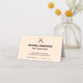 Schere und Kamm | Holz Terminkarte (Rückseite)