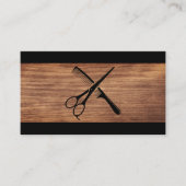 Schere und Kamm | Holz Terminkarte (Vorderseite)