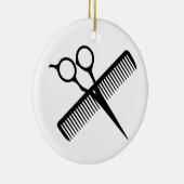 Schere und Kamm Keramik Ornament (Rechts)