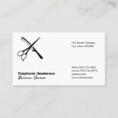 Schere und Kamm | Rainbow Irisierender Hintergrund Visitenkarte (Rückseite)