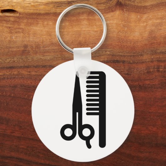 Schere und Kamm Schlüsselanhänger (Vorderseite)