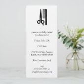 Schere und Komb Einladung (Stehend Vorderseite)