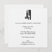 Schere und Komb Einladung (Vorne/Hinten)