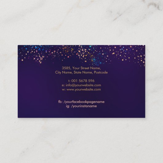 Schere und Schmetterlinge Gold und Farbe Visitenkarte (Rückseite)