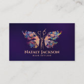 Schere und Schmetterlingseigenschaften Rose Gold u Visitenkarte (Vorderseite)