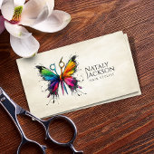 Schere und Schmetterlingsfarbe Visitenkarte