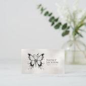 Schere und Schmetterlingsschwarz Visitenkarte (Stehend Vorderseite)