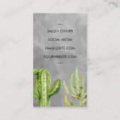 Schere | Wasserfarbe | Succulents Business Card Visitenkarte (Rückseite)