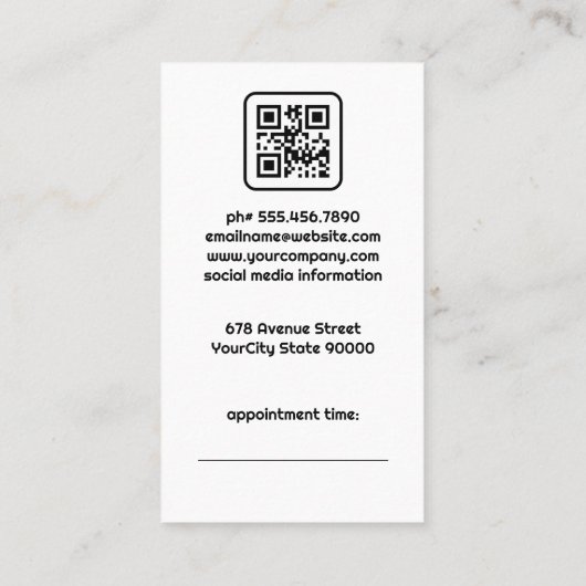 Schere | Wasserfarbener künstlerischer Hintergrund Terminkarte (Rückseite)