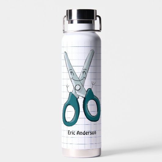 Scheren aus der Hand Trinkflasche (Rückseite)