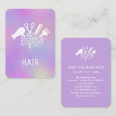 *~* Scheren Comb-Blume Pinselstriche Regenbogen Visitenkarte (Vorne/Hinten)