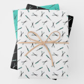 Scheren & Combs Aquamarine Hair Stylist-Muster Geschenkpapier Set (Beispiel)