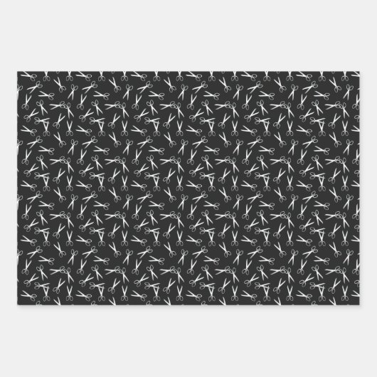 Scheren & Combs Haar Stylist-Muster Geschenkpapier Set (Vorderseite 2)