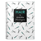 Scheren & Combs Musterhaar Stylisten Notizblock (Vorderseite)