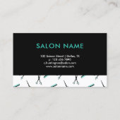 Scheren & Combs - Türkisblauhaarstylistin Visitenkarte (Rückseite)