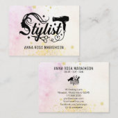 *~* Scheren Haartrockner für Herz-Glitzer AP6 Visitenkarte (Vorne/Hinten)