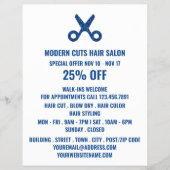 Scheren-Logo, Haarstylistin, Haarsalonwerbung Flyer (Vorne)