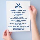 Scheren-Logo, Haarstylistin, Haarsalonwerbung Flyer (Hand)