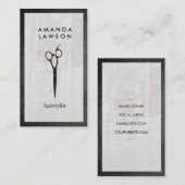 Scheren-Logo | Leder | Stein Visitenkarte (Vorne/Hinten)