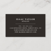 Scheren-Logo, Männerbügel Visitenkarte (Rückseite)