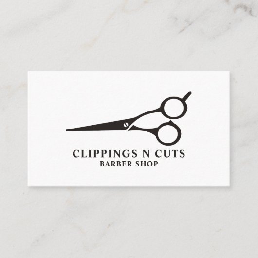 Scheren-Logo, Männerbügel Visitenkarte (Vorderseite)