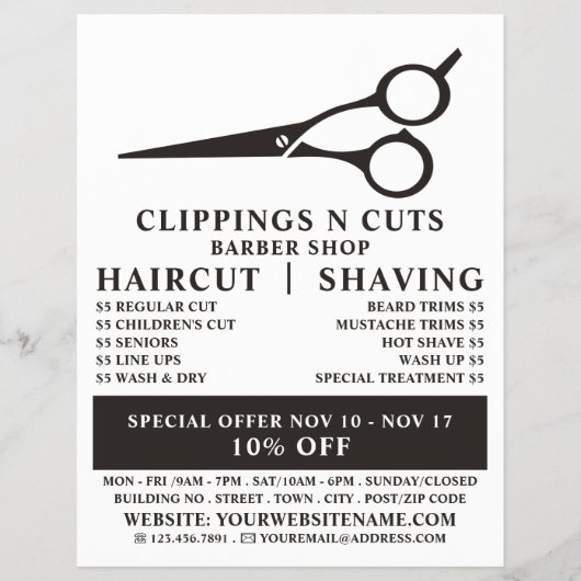 Scheren-Logo, Männerwerbung Flyer (Vorne)