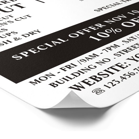 Scheren-Logo, Männerwerbung Poster (Ecke)