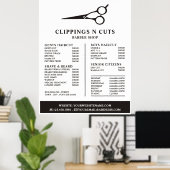 Scheren-Logo, Preisliste für männliche Barber Poster (Heimbüro)