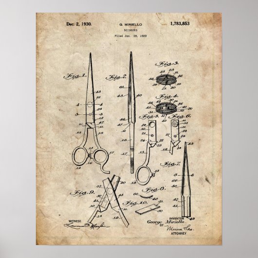 Scheren-Patent Poster (Vorne)