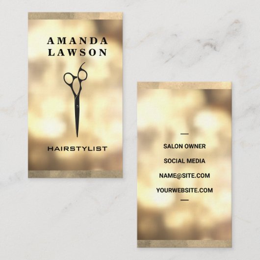 Scheren-Symbol | Goldbuke Visitenkarte (Vorne/Hinten)