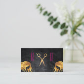 Scheren und Buttone | Goldenes Haar Terminkarte (Stehend Vorderseite)