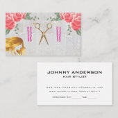 Scheren und Buttone | ROSE | STYLIST Terminkarte (Vorne/Hinten)