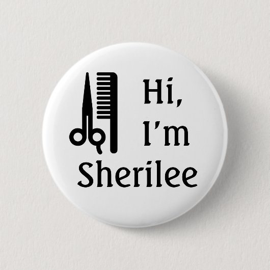 Scheren und Kamm Button (Vorderseite)